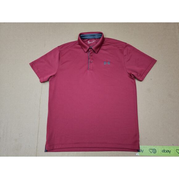 Under Armor Polo Shirt Size Medium Short Sleeve Golf Button Up - Picture 2 of 10